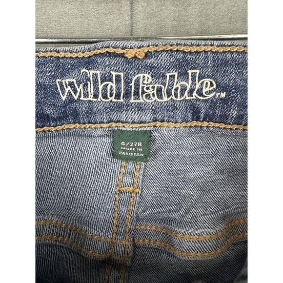 Wild Fable Skinny Jeans Juniors Denim High Rise Distressed Side Stripe 25x27 - Picture 4 of 9
